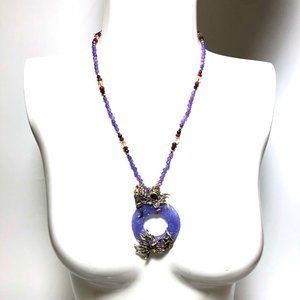 Amy Kahn Russell Dragon Pendant Beaded Necklace